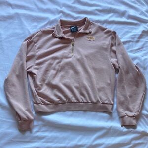 Light Pink Nike Quarter Zip With Gold Zipper